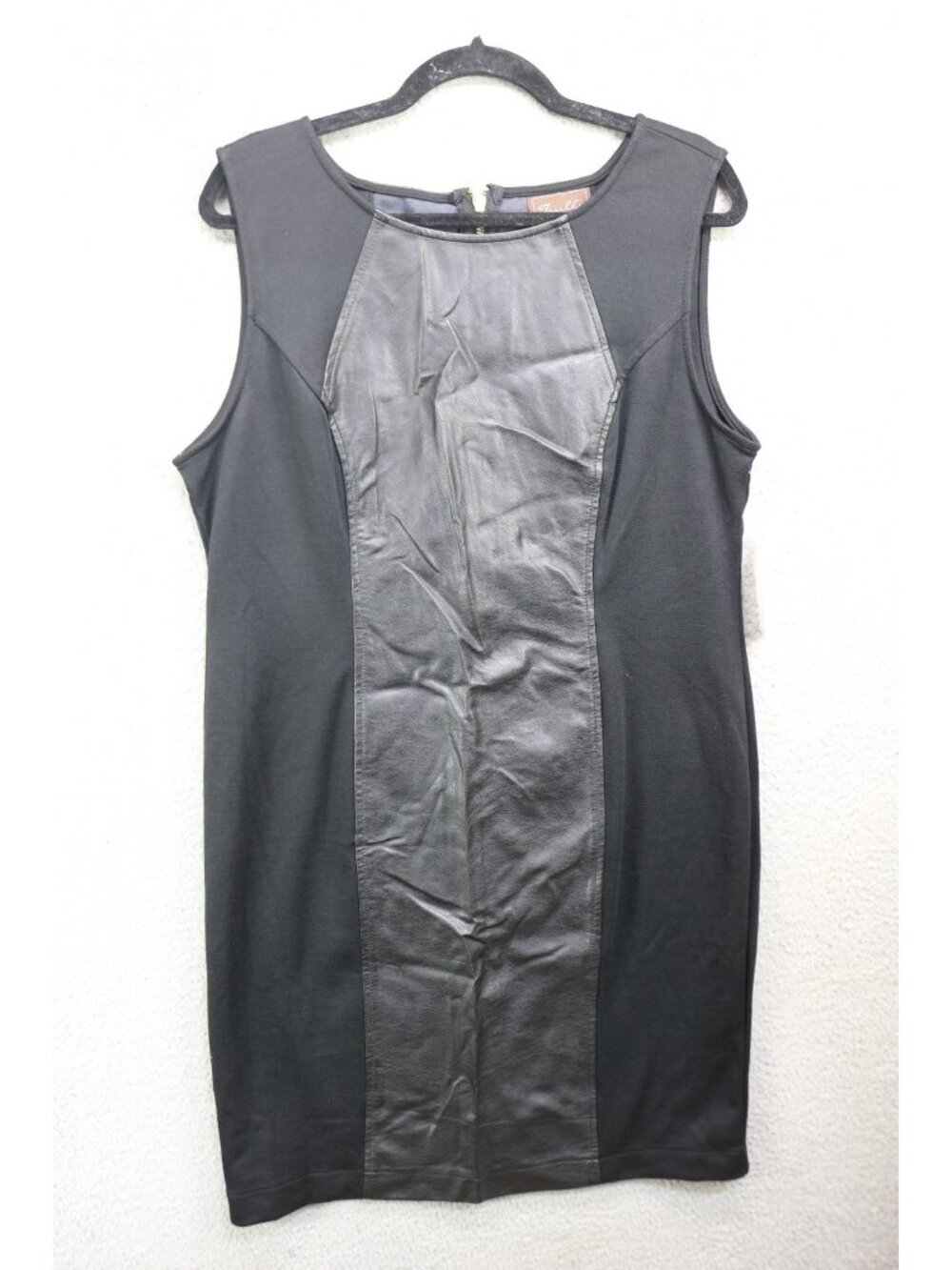Trulli Sleeveless Faux Leather Black Dress-NWT-Goth-Witchy-Size 16